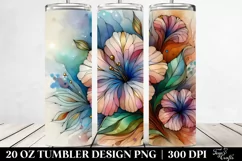 Abstract Watercolor Impatiens Stained , High-Res 20 Oz Product Image 2