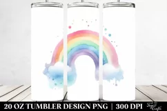 Simple Pastel Rainbow Clipart, Transparent 20 Oz Tumbler Product Image 2