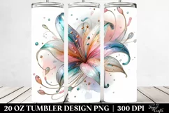 Abstract Pastel Shiny Lily | 20 oz Tumbler Product Image 2