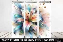 Abstract Pastel Shiny Lily | 20 oz Tumbler Product Image 2