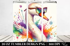 Quirky Swan Artistic Style. 20 oz Tumbler Design Product Image 2