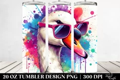 Quirky Swan Artistic Style. 20 oz Tumbler Design Product Image 2