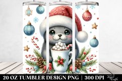 cute Seal with Hot Cocoa Watercolor Product Image 2