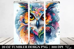 Vibrant Abstract Owl Ice | 20 oz Tumbler Product Image 2