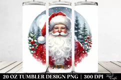 Round Christmas Santa Image | 20 oz Tumbler Product Image 2