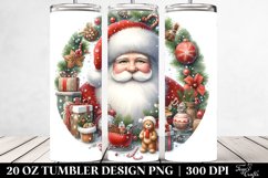 Round Christmas Santa Image | 20 oz Tumbler Product Image 2