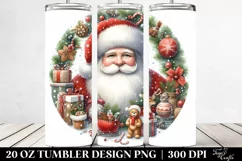 Round Christmas Santa Image | 20 oz Tumbler Product Image 2