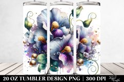 20 Oz Tumbler Sublimation | Glossy Sweet Pea | Watercolor Product Image 2