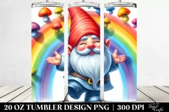 Watercolor Gnome Dancing Rainbow Tumbler Product Image 2
