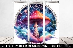 Magical Watercolor Celestial Mushroom Clipart Product Image 2