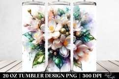 Abstract Glossy Jasmine | 20 Oz Tumbler Product Image 2