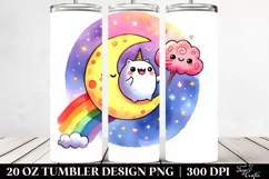 Funny Cute Vibrant Moon. 20 oz Tumbler Design Product Image 2
