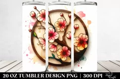 Wooden Small Stained Cherry Blossom | 20 Oz Tumbler Product Image 2