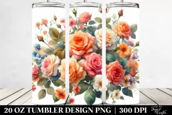 Colorful Lion with Roses Watercolor Clipart Product Image 2