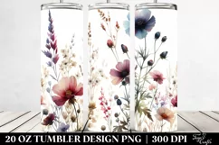 Watercolor Wild Flowers | 20 oz Tumbler Product Image 2
