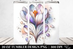 20 Oz Tumbler Sublimation | Abstract Wooden Crocus with Product Image 2