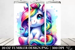 Cute Unicorn Sitting Funny | 20 Oz Tumbler Product Image 2