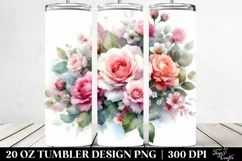 Washed Pink Roses Design | 20 oz Tumbler Product Image 2