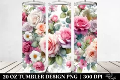 Washed Pink Roses Design | 20 oz Tumbler Product Image 2