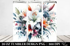 Vibrant Abstract Lily Design | 20 oz Tumbler Product Image 2