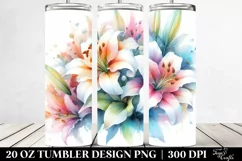 Vibrant Abstract Lily Design | 20 oz Tumbler Product Image 2