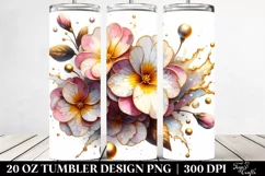 Watercolor Stained Primrose | 20 oz Tumbler Product Image 2