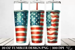 a Vintage Plastic Cup USA Flag | 20 oz Tumbler Product Image 2
