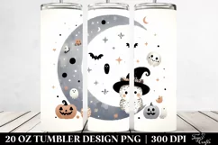 Watercolor Retro Halloween Moon | 20 oz Tumbler Product Image 2