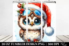 Baby Owl with Santa Hat PNG Product Image 2