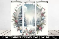 Pastel Christmas Winter Scene 20 Oz Tumbler Product Image 2