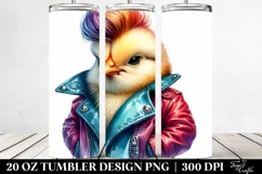 Cute Baby Chicken Posing with Cool Haircut | 20 oz Tumbler Product Image 2