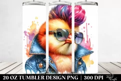 Cute Baby Chicken Posing with Cool Haircut | 20 oz Tumbler Product Image 2