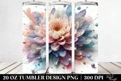 Abstract Pastel Chrysanthemum 20 Oz Tumbler Product Image 2