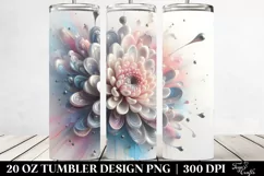 Abstract Pastel Chrysanthemum 20 Oz Tumbler Product Image 2