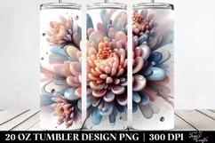 Abstract Pastel Chrysanthemum 20 Oz Tumbler Product Image 2