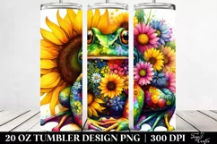 Abstract Vibrant Frog with Sunflower | 20 oz Tumbler Product Image 2
