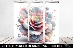 Glossy Begonia Watercolor | 20 oz Tumbler Product Image 2