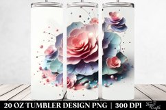 Glossy Begonia Watercolor | 20 oz Tumbler Product Image 2