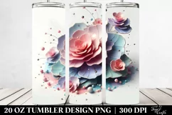 Glossy Begonia Watercolor | 20 oz Tumbler Product Image 2