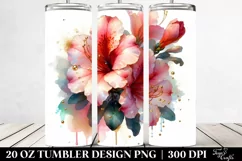 20 Oz Tumbler Sublimation | Glossy Azalea with Golden Touch Product Image 2
