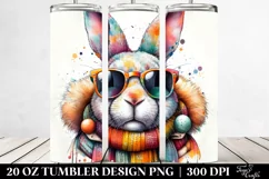 Quirky Rabbit Portrait with Sunglasses | 20 oz Tumbler Product Image 2