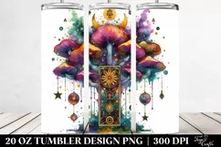 Magical Celestial Mushroom Clipart 20 Oz Tumbler Product Image 2