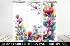 20 Oz Tumbler Sublimation | Colorful Watercolor Frame with Product Image 2
