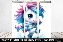 Cute Baby Unicorn Dancing for Winter | 20 oz Tumbler Product Image 2