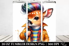 Watercolor Baby Deer Posing 20 Oz Tumbler Product Image 2