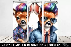 Watercolor Baby Deer Posing 20 Oz Tumbler Product Image 2