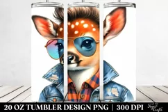 Watercolor Baby Deer Posing 20 Oz Tumbler Product Image 2