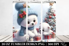 Cute Baby Polar Bear with Christmas Tree 20 Oz Tumbler Product Image 2