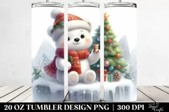 Cute Baby Polar Bear with Christmas Tree 20 Oz Tumbler Product Image 2