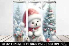 Cute Baby Polar Bear with Christmas Tree 20 Oz Tumbler Product Image 2